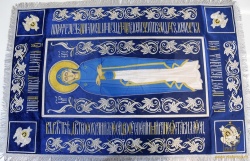 Плащаница Богородица, с оргстеклом, средник 42 х 84 см , общий 122 х 80 см, бархат, вышивка