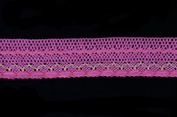 Кружево 141, плетеное розовое, шир. 6 см