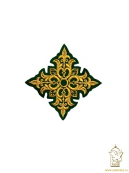 Крест 2 ПОЧАЕВ, зеленый с золотом, 10-12 см