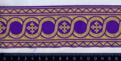Галун ГОРОХ, фиолетовый с золотом, шир. 6 см, ФР