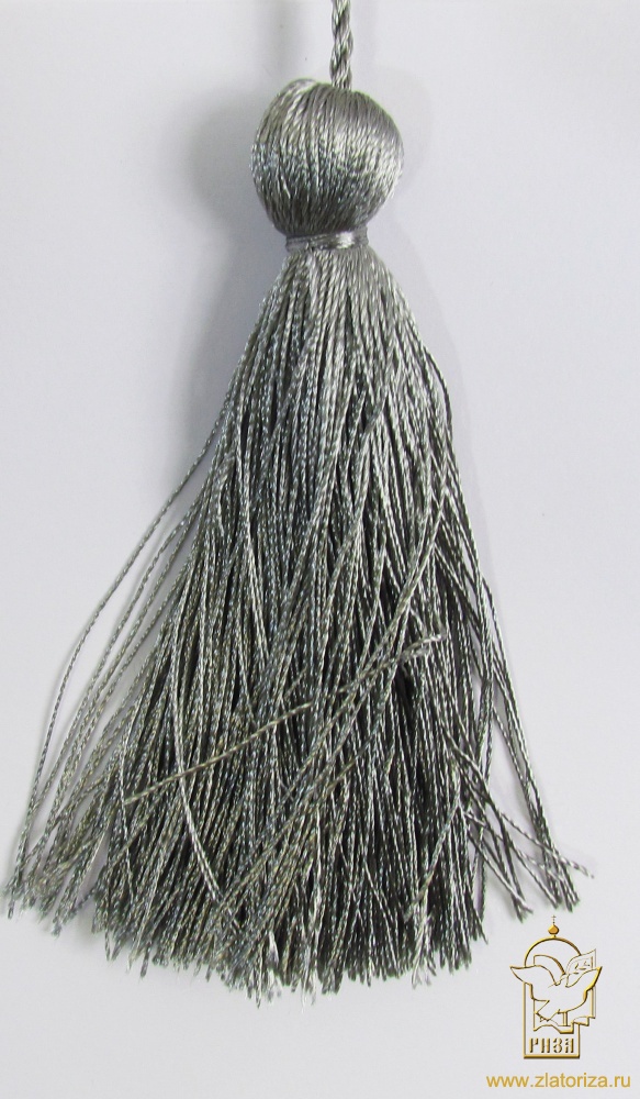 Кисть серебро (темное) 9 см, полиэстер, МТ