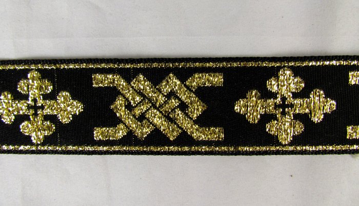 Тесьма жаккардовая, с люрексом, шир. 3-4 см