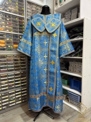 Диаконский стихарь, шелк, голубой с золотом. Диаконский стихарь, шелк, голубой с золотом.