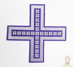 Крест П/Ж ПРЯМОЙ с кубиками, фиолетовый с серебром