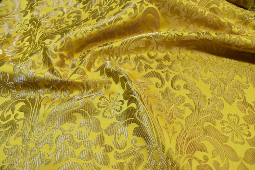 Парча КУПИНА, желтая с золотом, шир. 155 см