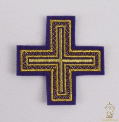Крест 4 АНДРЕЕВСКИЙ, фиолетовый с золотом, 6-7 см