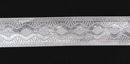 Галун Ногинск ВОЛНА белый с темным серебром, шир. 5 см