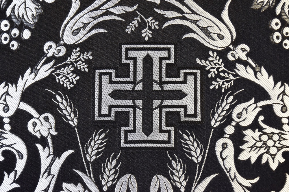 Шелк КАНА, черный с серебром, шир. 165 см