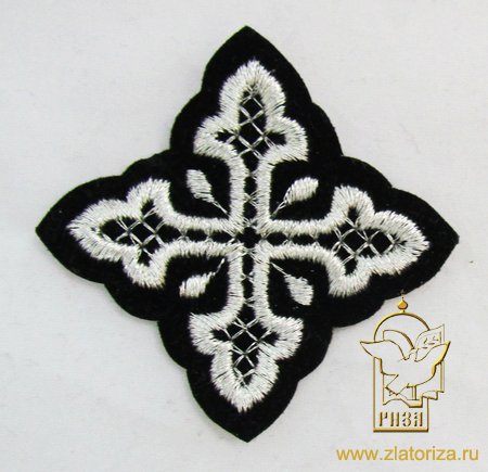 Крест 4 ВОЛОГОДСКИЙ, черный с серебром,6-7 см