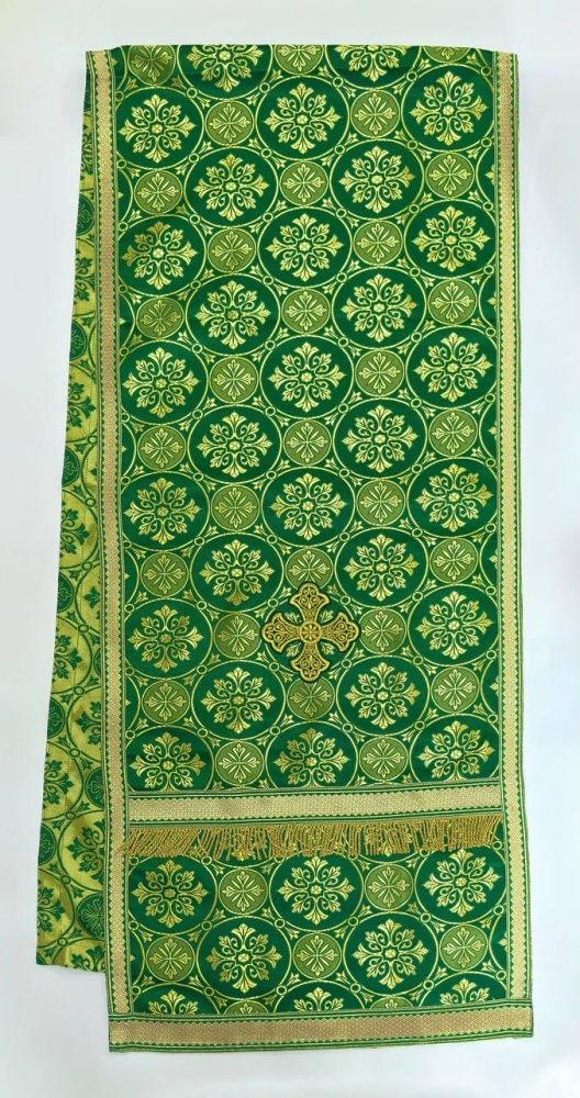 Аналойник шелк зеленый с золотом