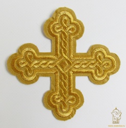 Крест 1 ОКРУГЛАЯ ПЛЕТЕНКА, горчица с золотом,14,5 -16 см Крест 1 ОКРУГЛАЯ ПЛЕТЕНКА, горчица с золотом,14,5 -16 см