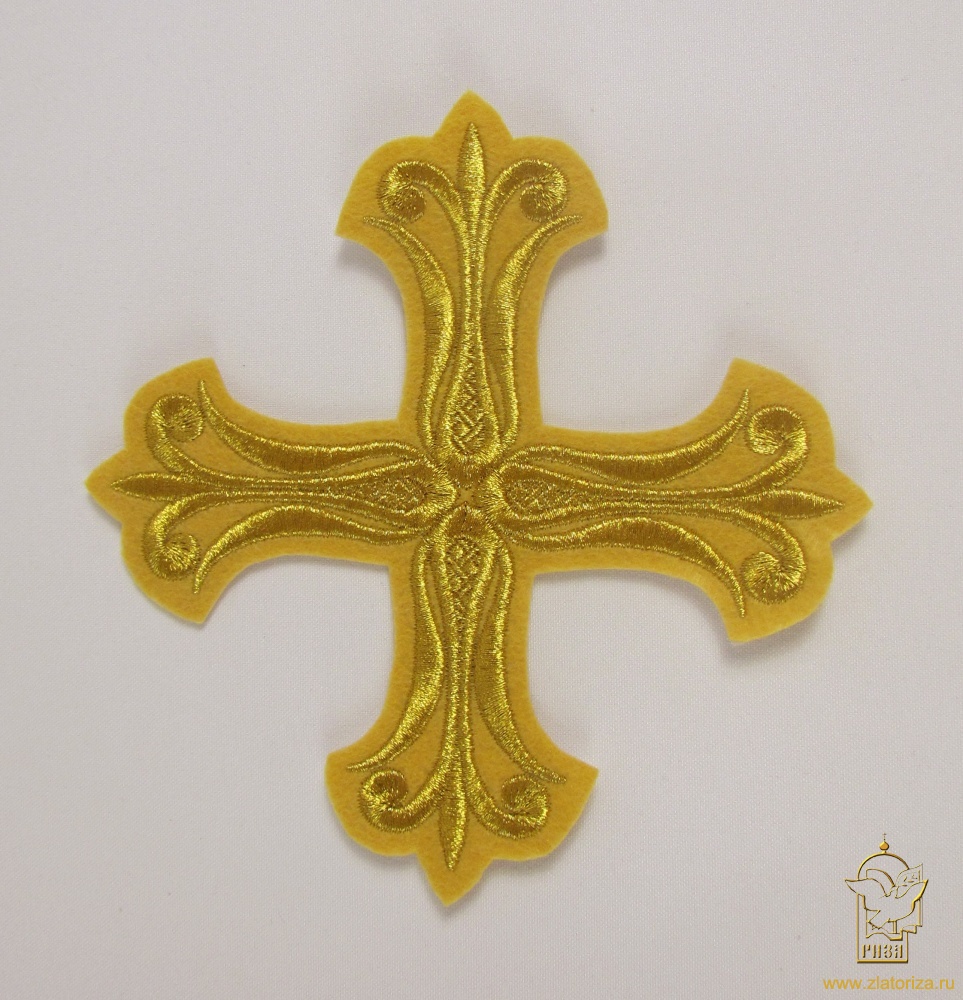 Крест 1 СОФИЯ горчица с золотом, 14,5 -16 см