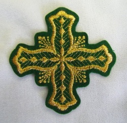 Крест 4 БОЧКА, зеленый с золотом,6-7 см Крест 4 БОЧКА, зеленый с золотом,6-7 см