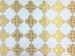 Шелк НИКЕЯ, белая с золотом, шир. 165 см