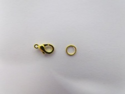 Застежка для бус КАРАБИН золото Застежка для бус КАРАБИН золото