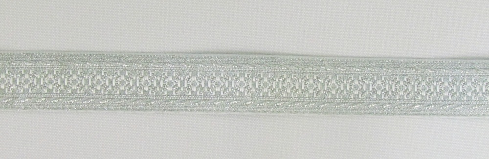 Галун РОМАШКА, белый с темным серебром, шир. 2,2 см, РА