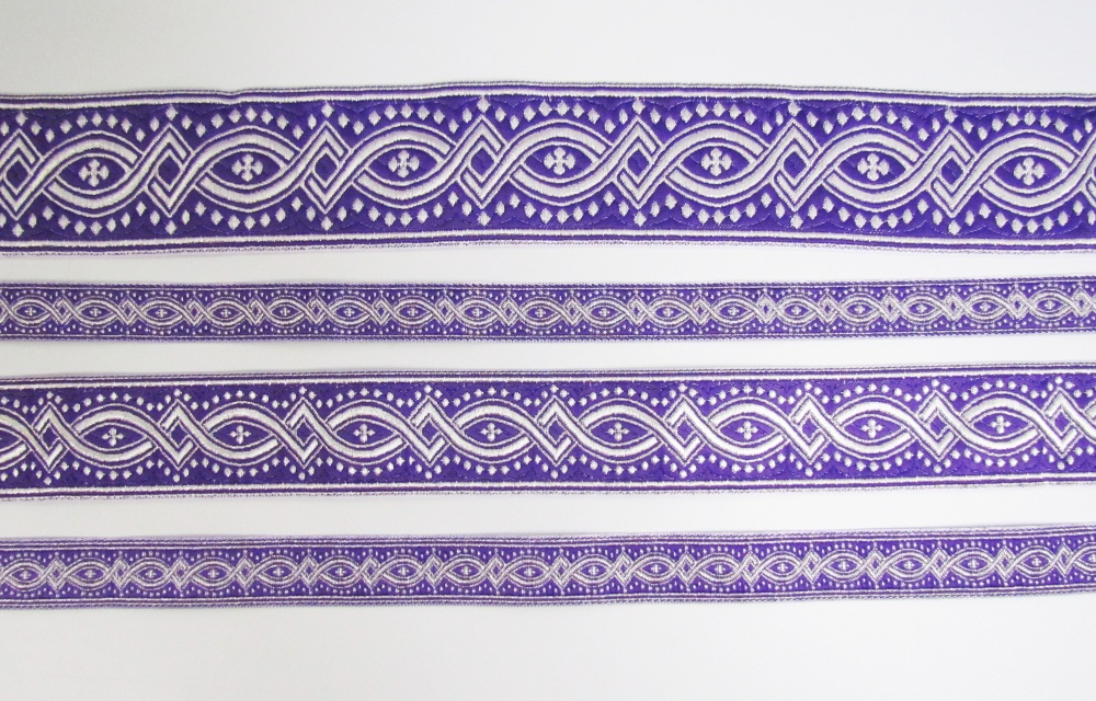 Галун КОСТРОМА, фиолетовый с серебром, шир. 2,2 см, РА