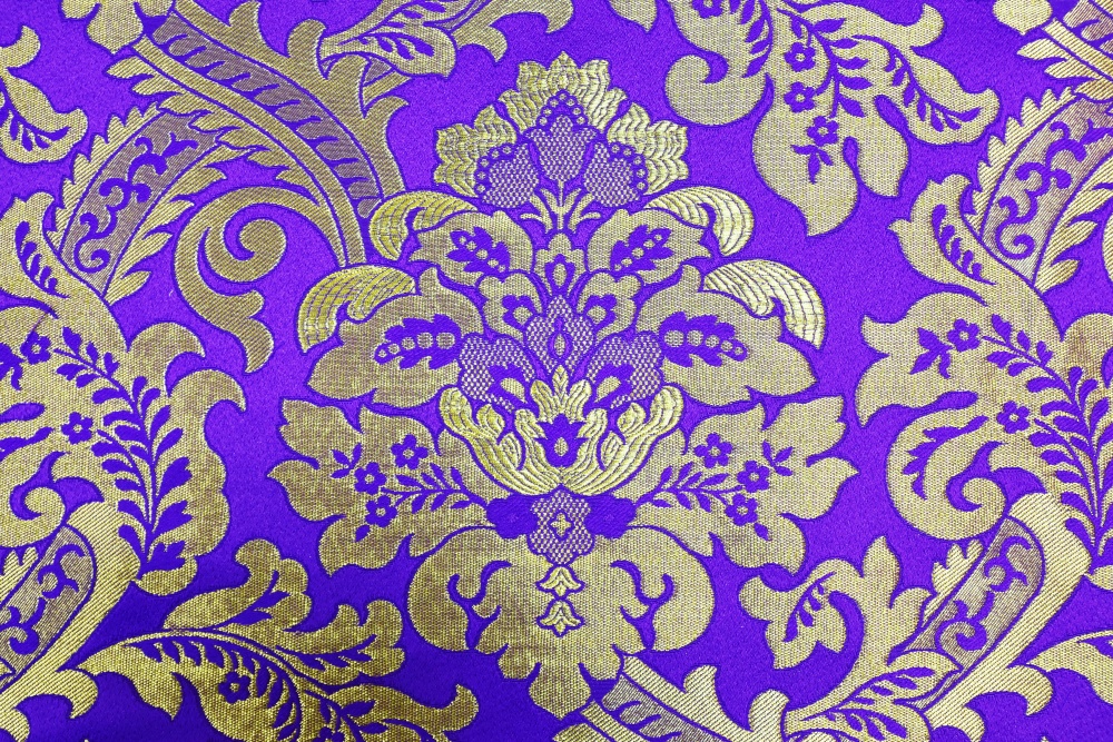 Парча ПП ЭДЕМ фиолетовый с золотом, шир. 150см. Павловский Посад,