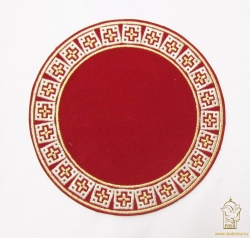 Салфетка под подсвечник, замша искус, вышивка, диаметр 20 см