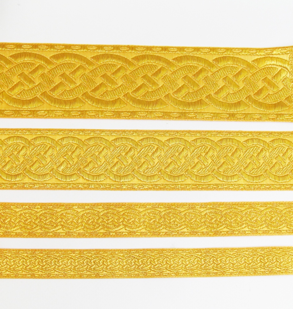 Галун ПЛЕТЕНКА, желтый с золотом, шир. 2,2 см, РА