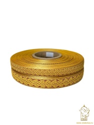 Галун ПЛЕТЕНКА, бордо с золотом, шир. 1,8 см, РА
