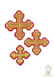 Набор крестов, требный, ОКРУГЛАЯ ПЛЕТЕНКА, красный с золотом, 9 шт Набор крестов, требный, ОКРУГЛАЯ ПЛЕТЕНКА, красный с золотом, 9 шт