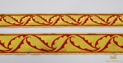 Галун Греция ЛИСТ 5 см, красный с золотом