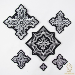 Набор крестов, иерейский, ВИЗАНТИЯ, черный с серебром, 14 шт Набор крестов, иерейский, ВИЗАНТИЯ, черный с серебром, 14 шт