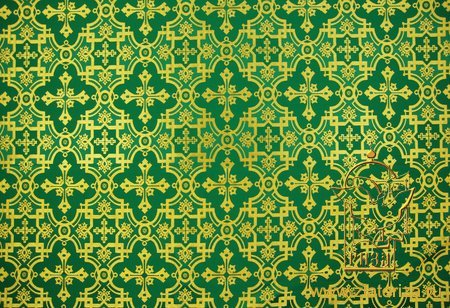 Парча ИЕРУСАЛИМ, зеленая с золотом, шир. 150 см