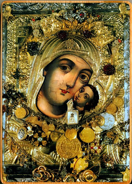 Икона Умиление Божией Матери, 12х16,5 см, литография на деревянной доске, шпон береза, лак