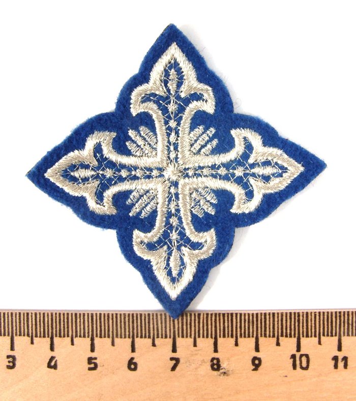 Крест 4 ОСТРЫЙ, синий с серебром,6-7 см