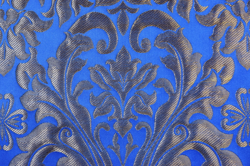 Парча КУПИНА, синяя с золотом, шир. 155 см