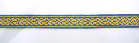 Галун Ногинск ПЛЕТЕНКА голуб. золот. шир. 2,3 см