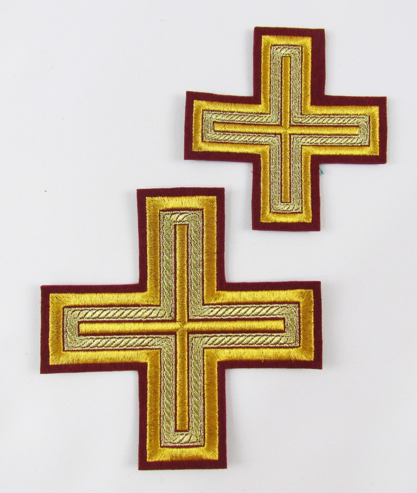 Набор крестов, иерейский, АНДРЕЕВСКИЙ, бордо с золотом, 14 шт