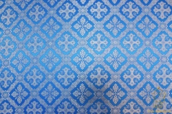 Парча КАНОН голубая с серебом, шир. 150 см, Рахманово