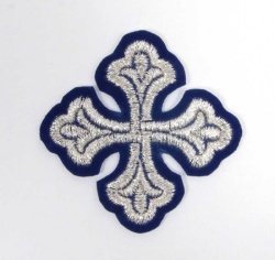 Крест 4 ЛУКОШКО синий с серебром,6-7 см