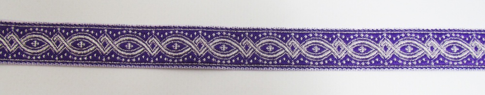 Галун КОСТРОМА, фиолетовый с серебром, шир. 1,8 см, РА