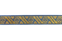 Галун ДУБОК, голубой с золотом, шир. 2,3 см, ФР