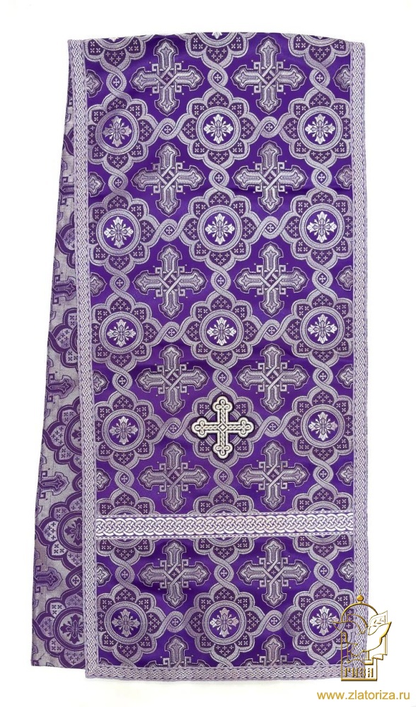 Аналойник, парча, фиолетовый с серебром