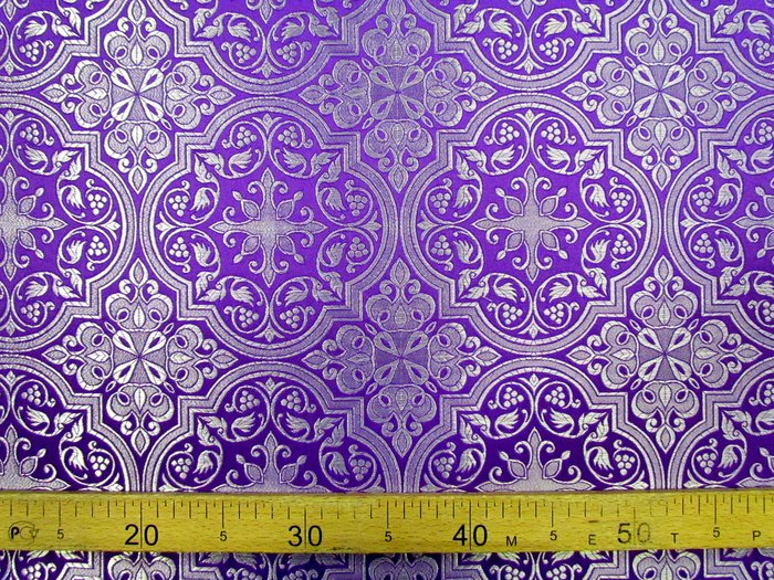 Парча ШУЙСКАЯ, фиолетовая с серебром, шир. 150 см, Рахманово