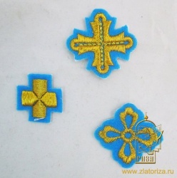 Крест 5, голубой с золотом,4-5 см