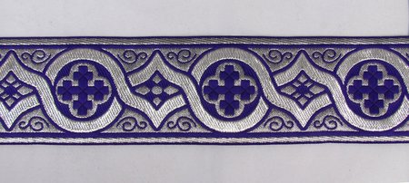 Галун ЗЛАТОУСТ, фиолетовый с серебром, шир. 6 см, ФР