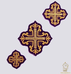 Набор крестов ПОКРОВСКИЙ W 108, требный, фиолетовый с золотом, 9 шт, Набор крестов ПОКРОВСКИЙ W 108, требный, фиолетовый с золотом, 9 шт,