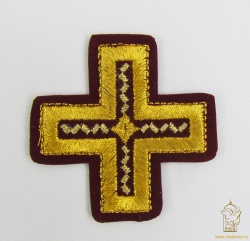 Крест 3 НОВГОРОДСКИЙ КРЕСТ, бордо с золотом,8-9 см
