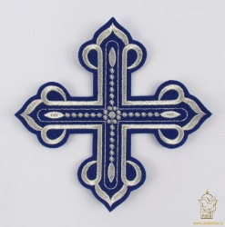 Крест 2 КАНОН синий с серебром, 11-12 см Крест 2 КАНОН синий с серебром, 11-12 см