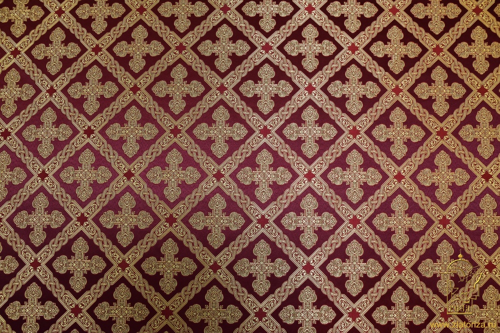 Шелк ПРЕОБРАЖЕНИЕ, бордо с золотом, шир. 150 см