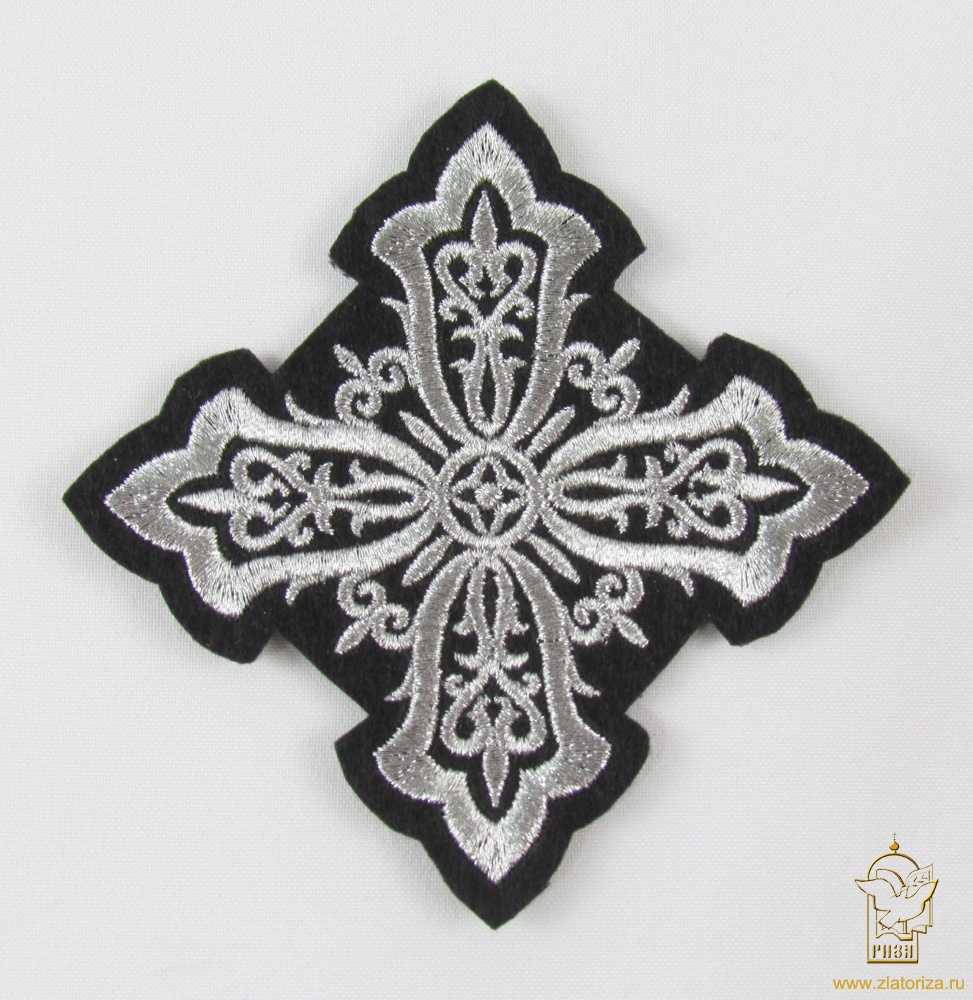 Крест 2 ВИЗАНТИЯ черный с серебром, 10-12 см