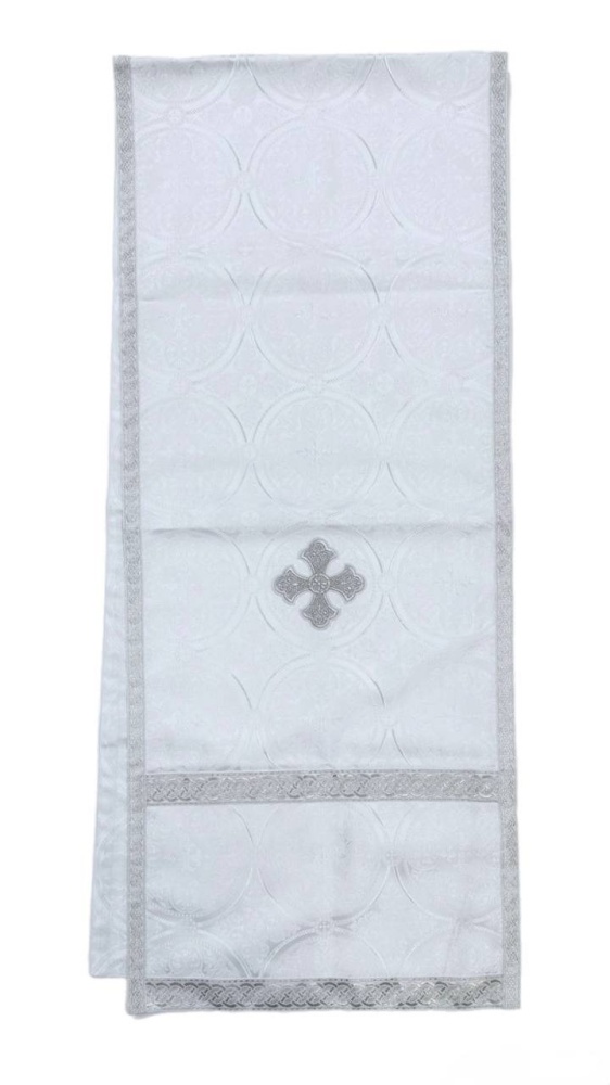 Аналойник, шелк белый с золотом или серебром