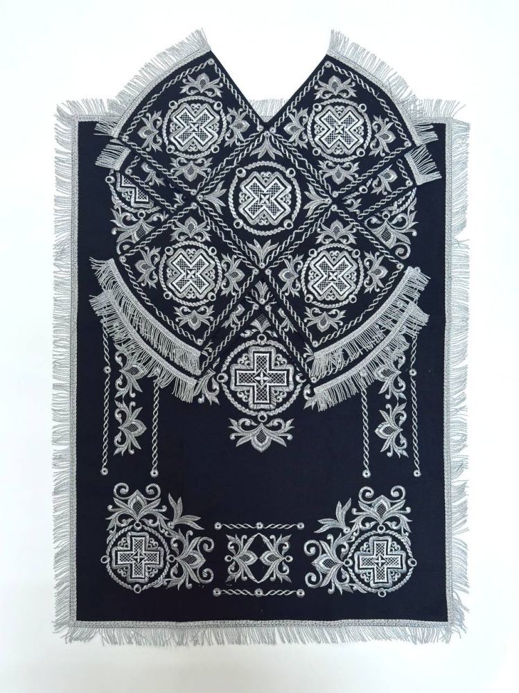 Покровцы габардин, НИКОЛЬСКИЙ, черные с серебром, вышитые