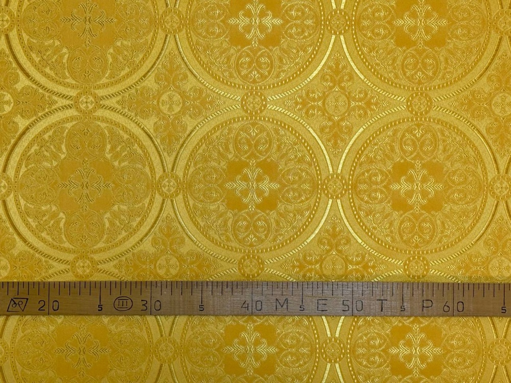 Шелк ВЛАДИМИРСКИЙ, желтый с золотом, шир. 150 см, Рахманово